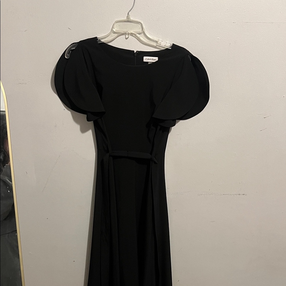 Calvin Klein Elegant Black Long Sleeve Dress